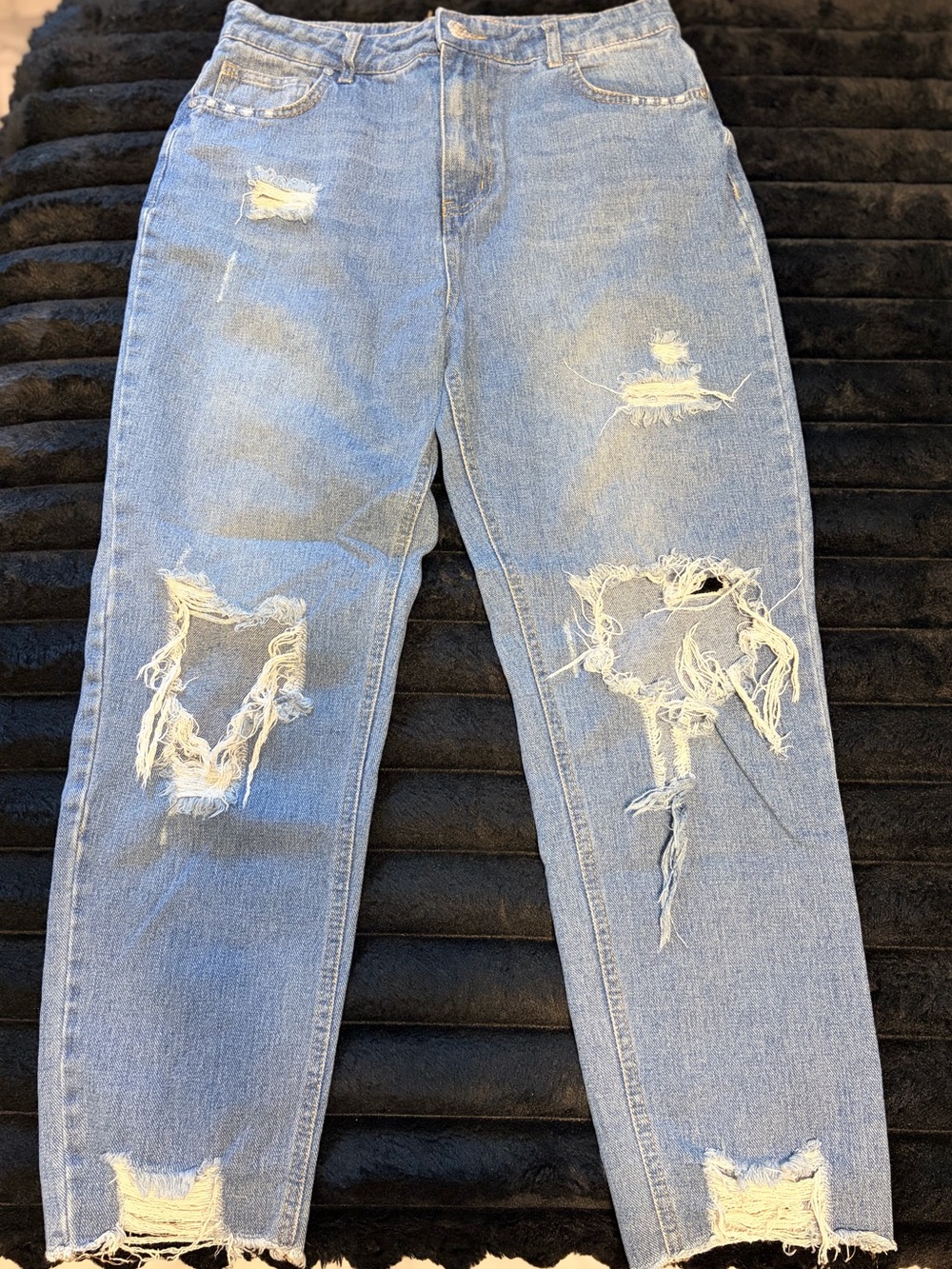 Mele & Pere Distressed Light Blue Ripped Jeans